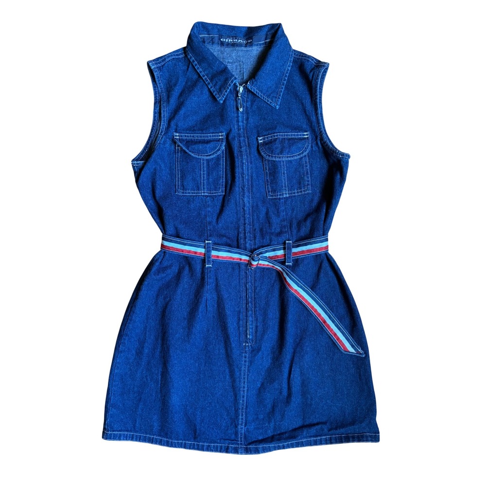 Vintage Y2K Marithe Francois Girbaud Denim Mini Dress S 90s Dedigner Streetwear